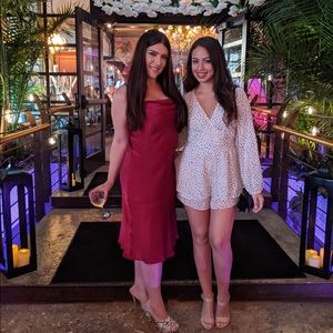 Forever 21 Red Satin midi dress